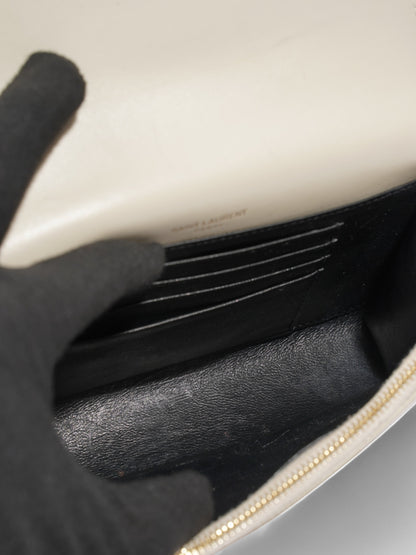 Saint Laurent Kate Belt Bag Cream Calfskin Leather