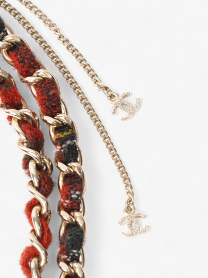 Chanel CC Double Necklace Gold / Tartan Base Metal