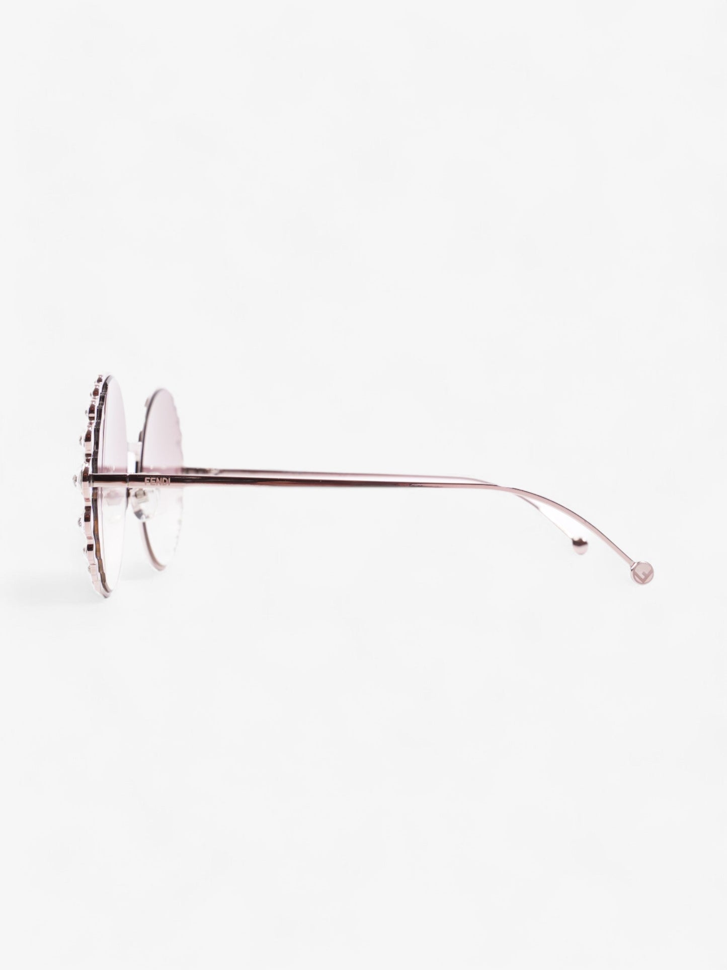 Fendi Round Crystal Sunglasses Gradient Pink Acetate 135mm