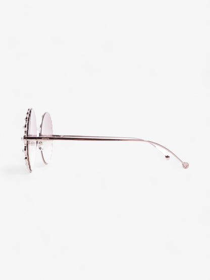 Fendi Round Crystal Sunglasses Gradient Pink Acetate 135mm
