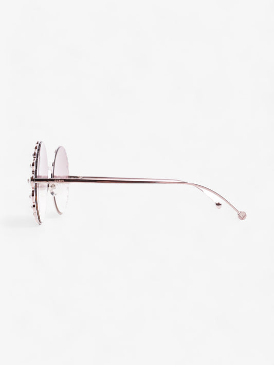 Fendi Round Crystal Sunglasses Gradient Pink Acetate 135mm
