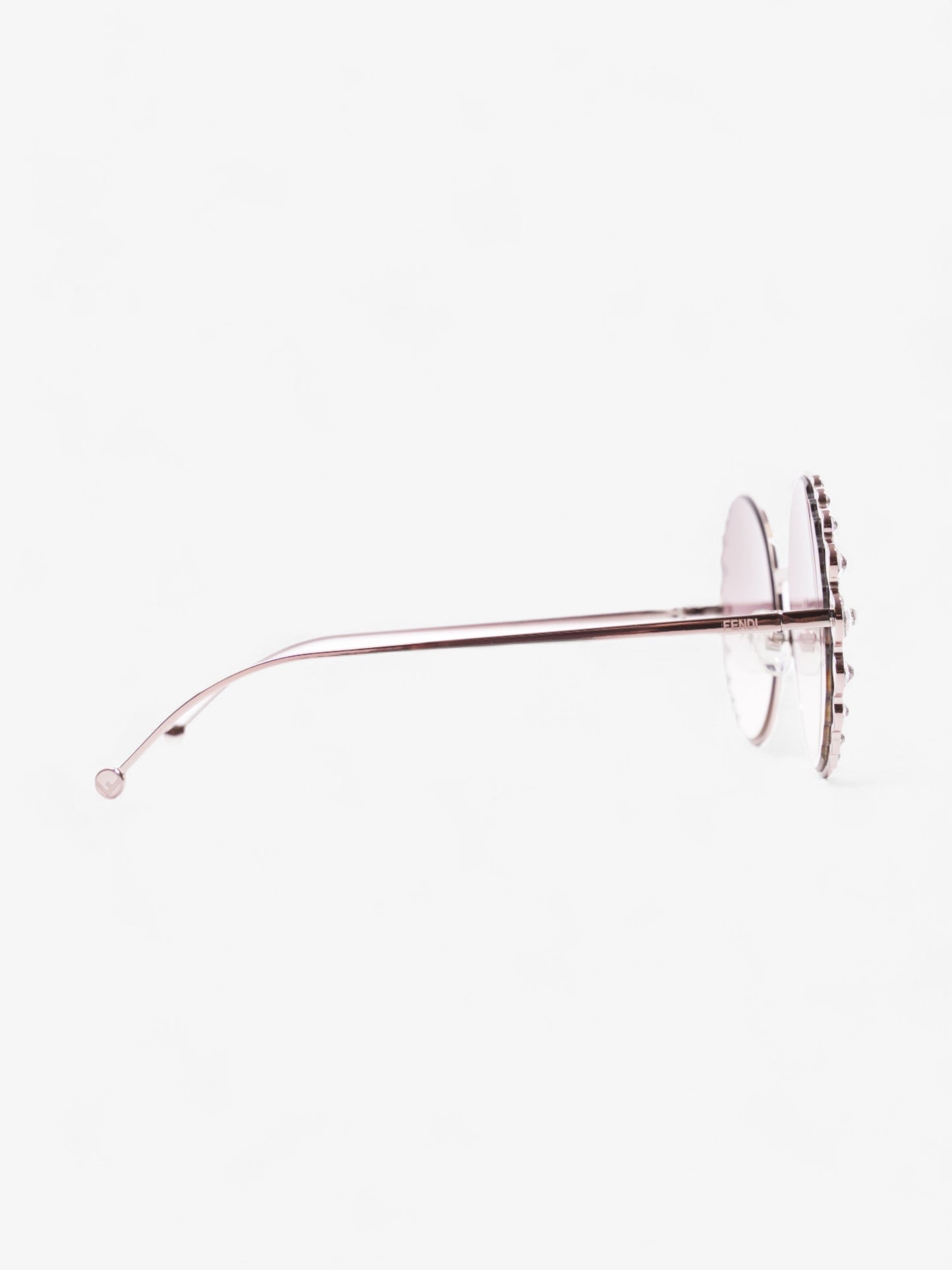 Fendi Round Crystal Sunglasses Gradient Pink Acetate 135mm