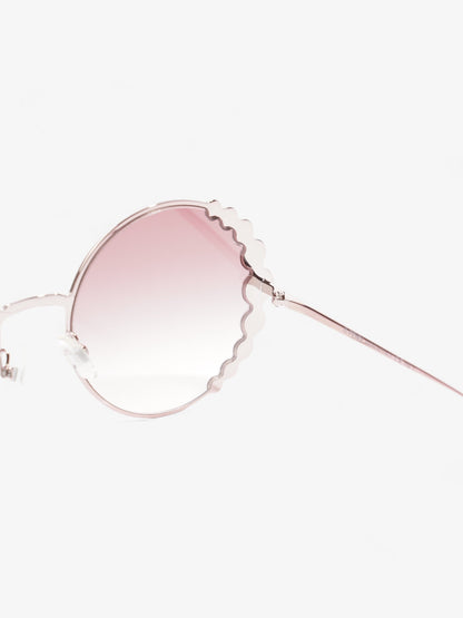 Fendi Round Crystal Sunglasses Gradient Pink Acetate 135mm