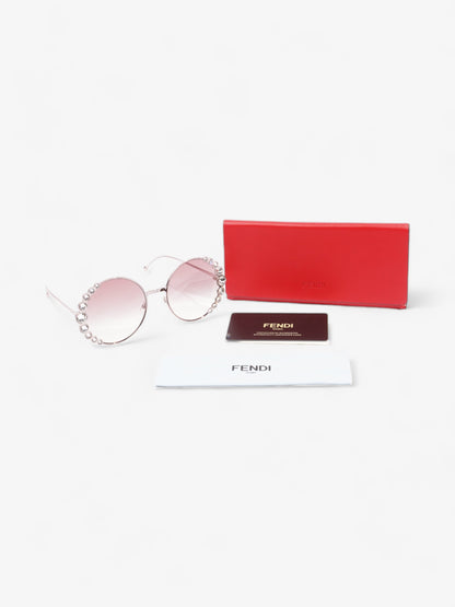 Fendi Round Crystal Sunglasses Gradient Pink Acetate 135mm