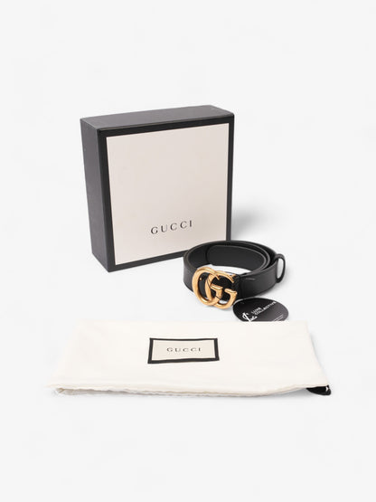 Gucci GG Marmont Belt Black / Gold Leather 75cm / 30"