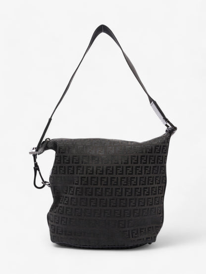 Fendi Zucchino Shoulder Bag Black Canvas