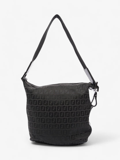 Fendi Zucchino Shoulder Bag Black Canvas