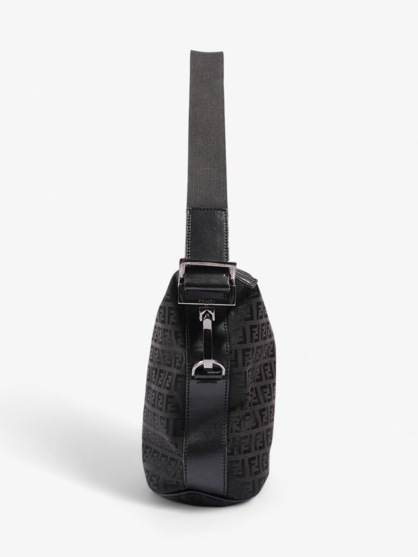 Fendi Zucchino Shoulder Bag Black Canvas