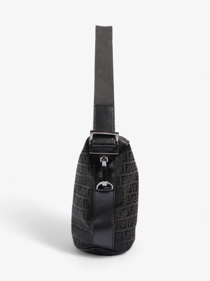 Fendi Zucchino Shoulder Bag Black Canvas