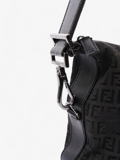 Fendi Zucchino Shoulder Bag Black Canvas