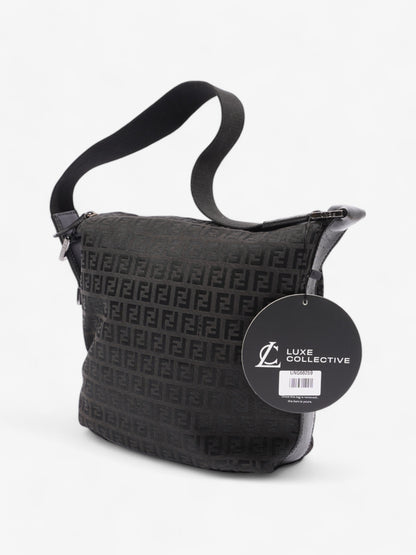 Fendi Zucchino Shoulder Bag Black Canvas