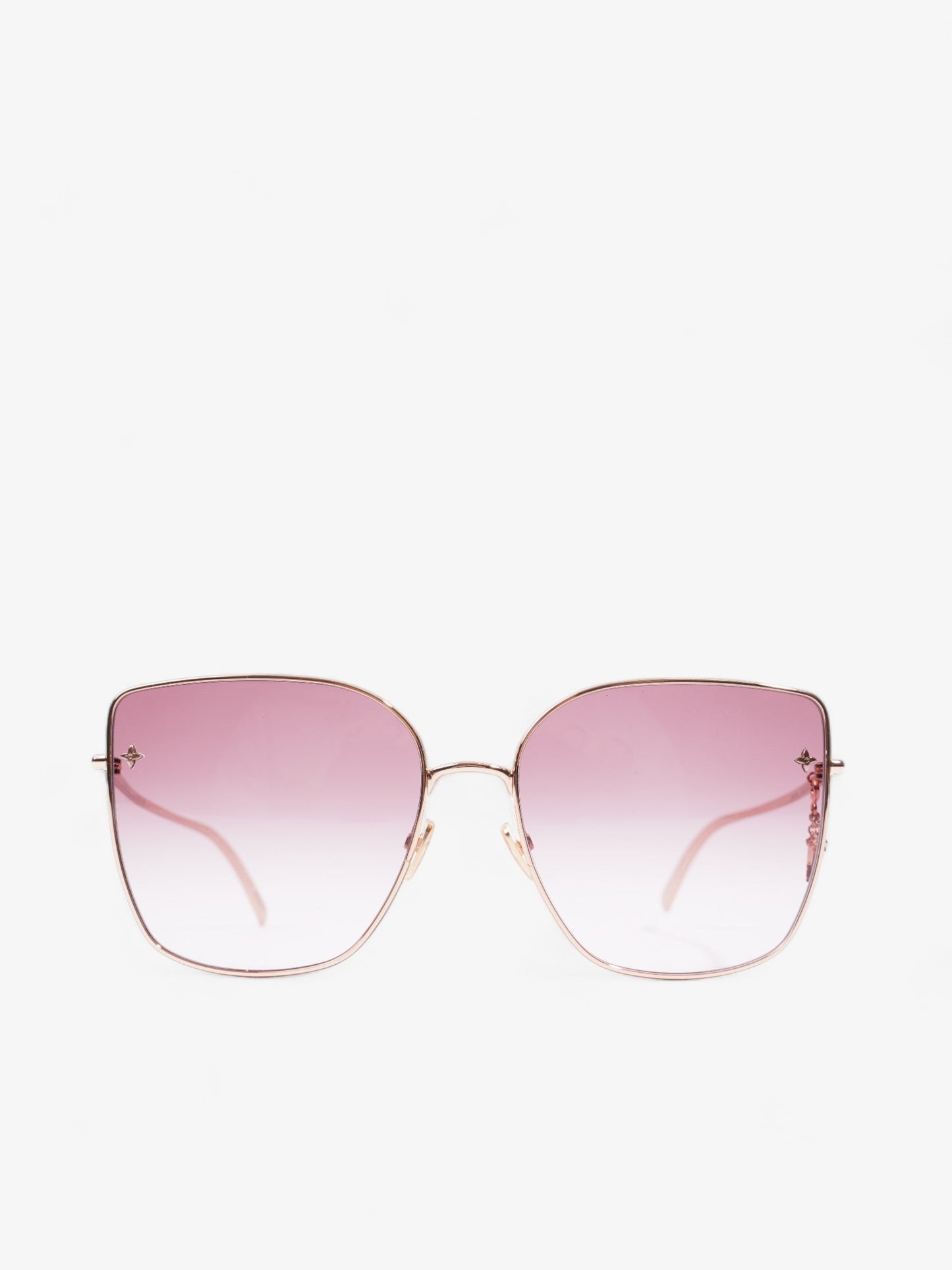 Louis Vuitton LV Charm Cat Eye Sunglasses Pink Gold Acetate 140mm