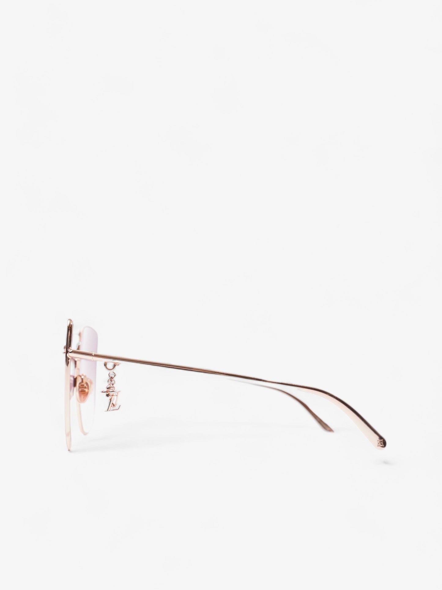 Louis Vuitton LV Charm Cat Eye Sunglasses Pink Gold Acetate 140mm