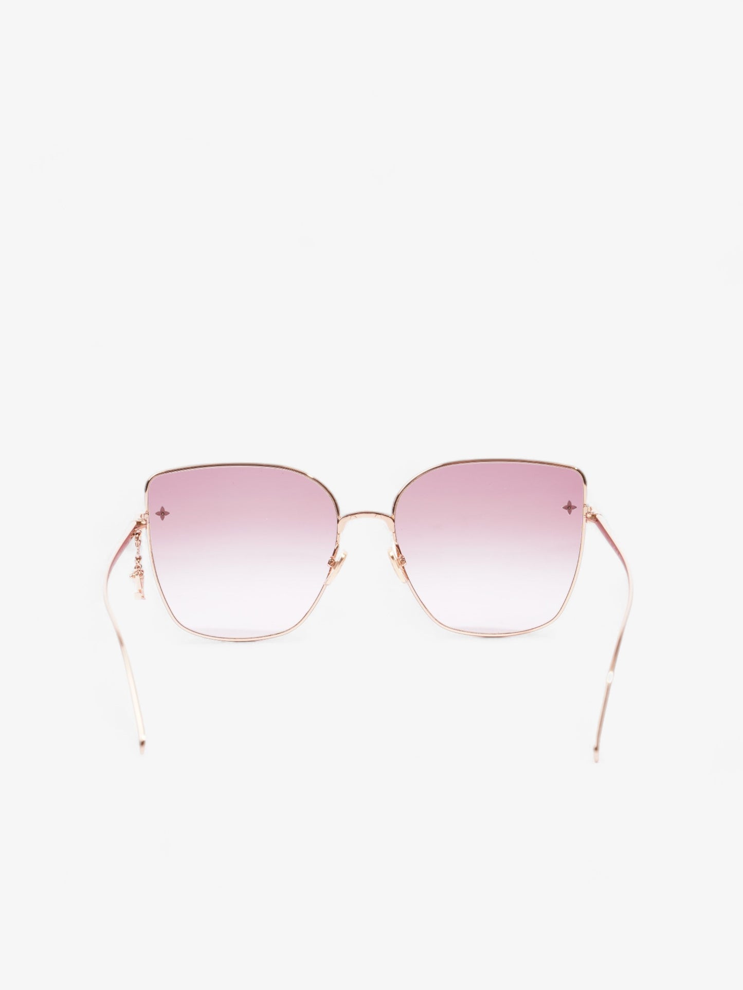 Louis Vuitton LV Charm Cat Eye Sunglasses Pink Gold Acetate 140mm