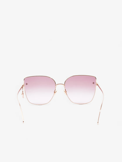 Louis Vuitton LV Charm Cat Eye Sunglasses Pink Gold Acetate 140mm