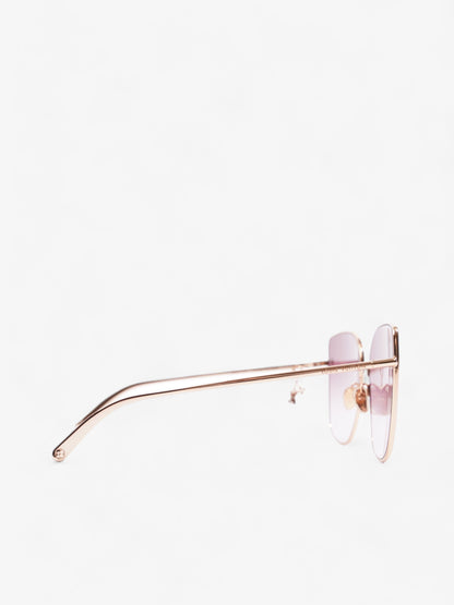 Louis Vuitton LV Charm Cat Eye Sunglasses Pink Gold Acetate 140mm