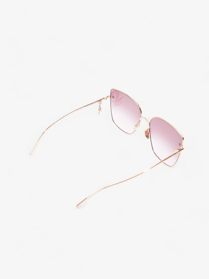 Louis Vuitton LV Charm Cat Eye Sunglasses Pink Gold Acetate 140mm