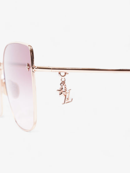 Louis Vuitton LV Charm Cat Eye Sunglasses Pink Gold Acetate 140mm