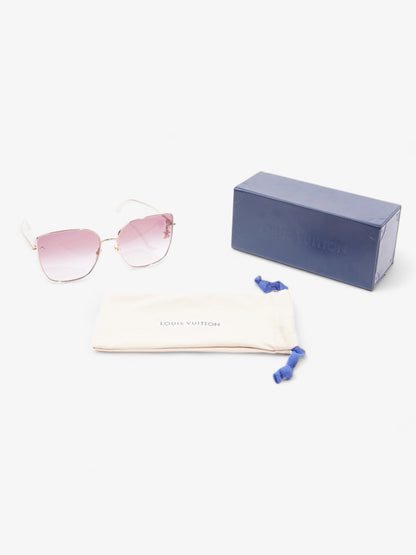 Louis Vuitton LV Charm Cat Eye Sunglasses Pink Gold Acetate 140mm
