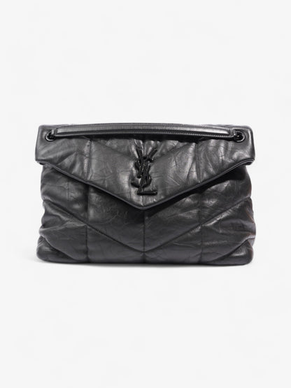 Saint Laurent Lou Lou Puffer Black Nappa Leather Large