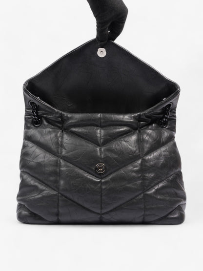 Saint Laurent Lou Lou Puffer Black Nappa Leather Large