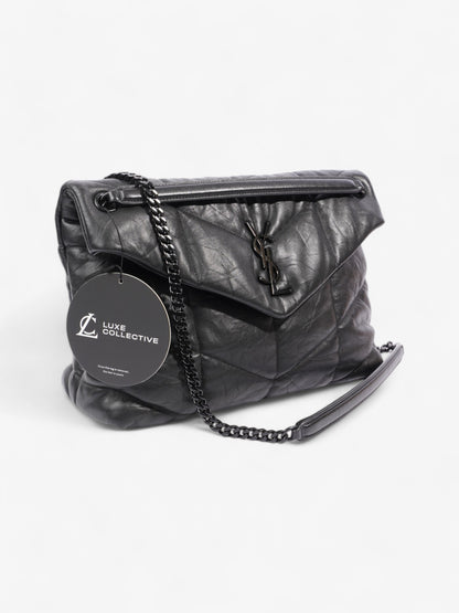 Saint Laurent Lou Lou Puffer Black Nappa Leather Large