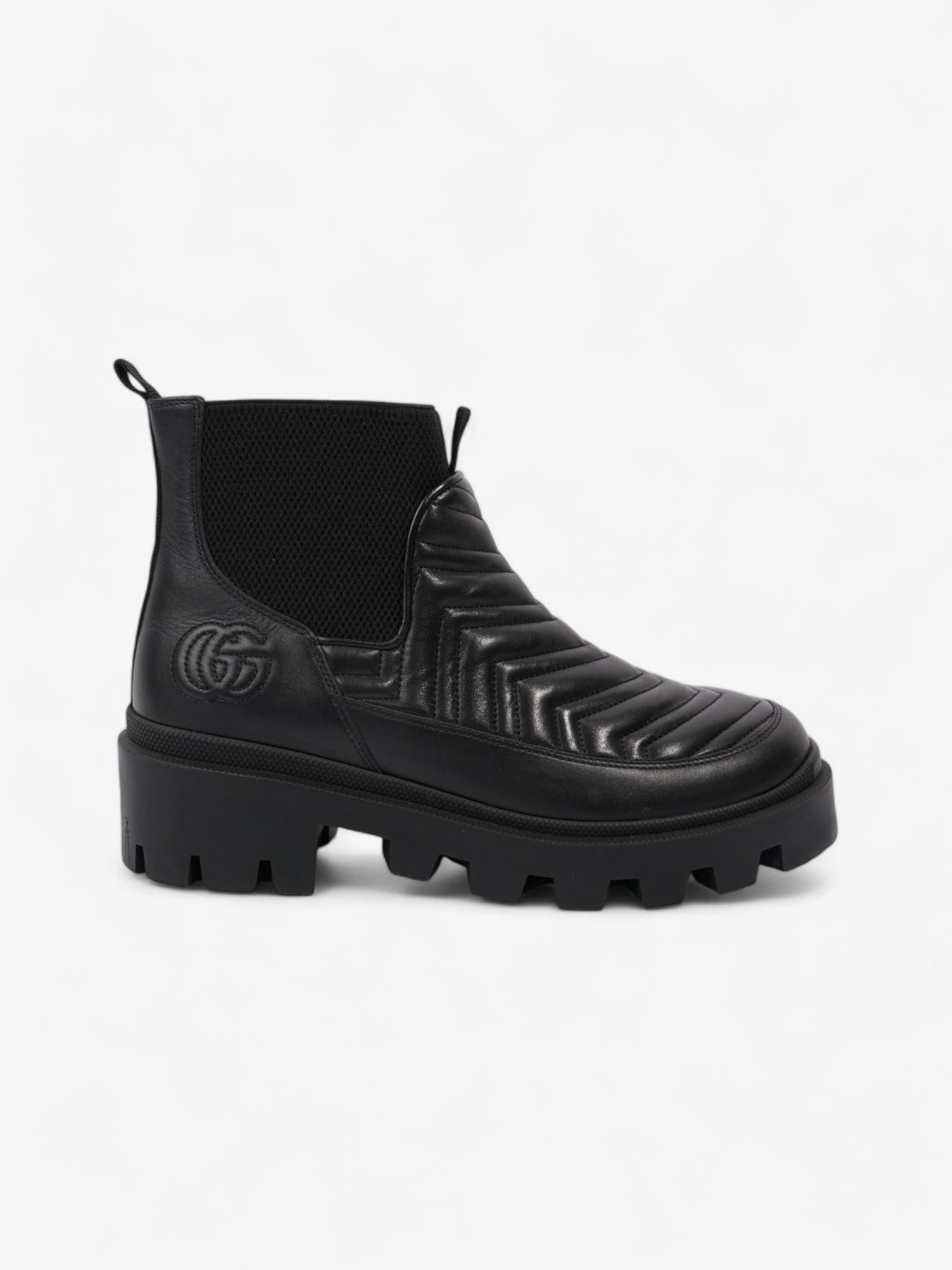 Gucci GG Marmont Boots Black Leather EU 40.5 UK 7.5