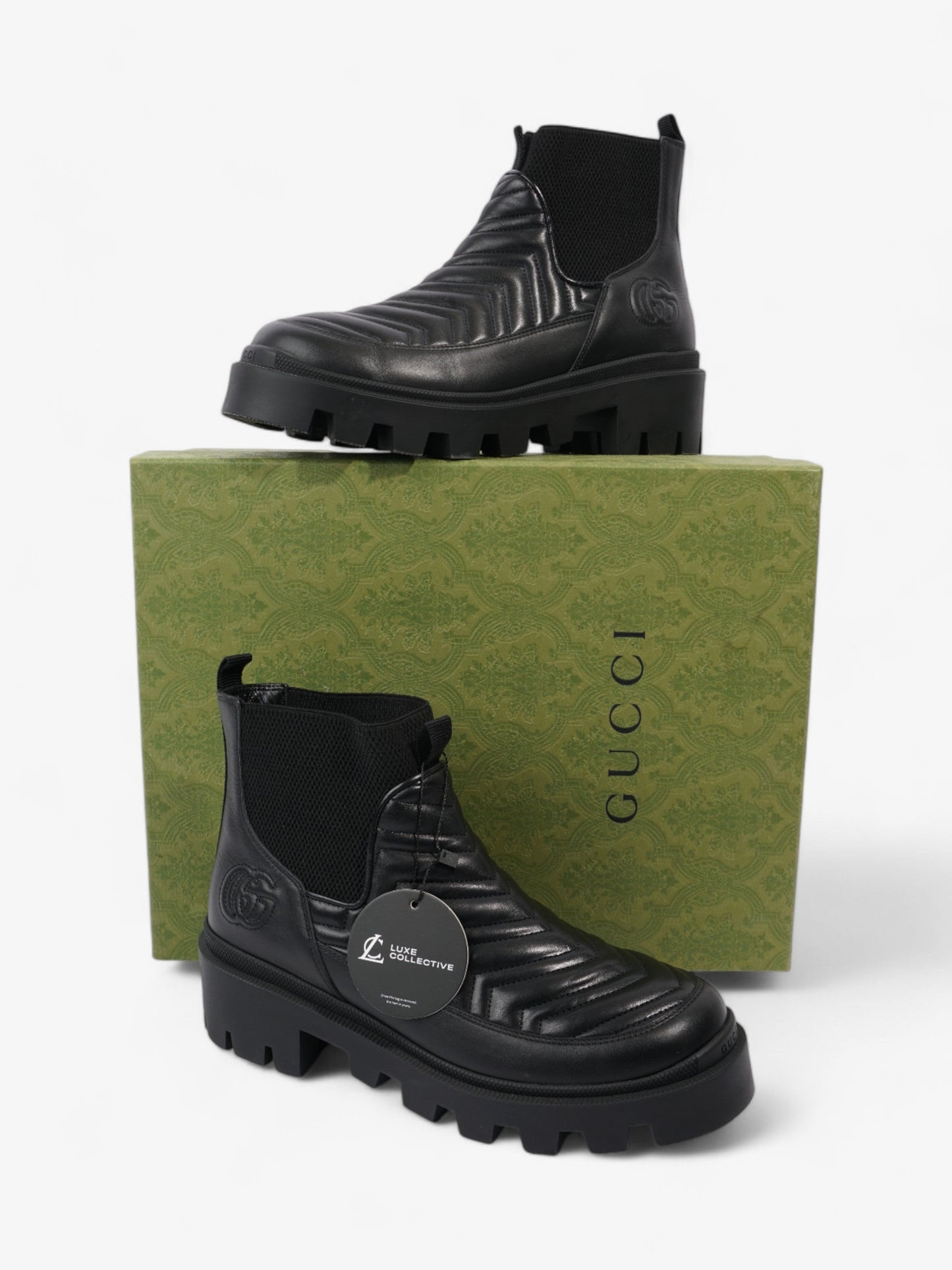 Gucci GG Marmont Boots Black Leather EU 40.5 UK 7.5