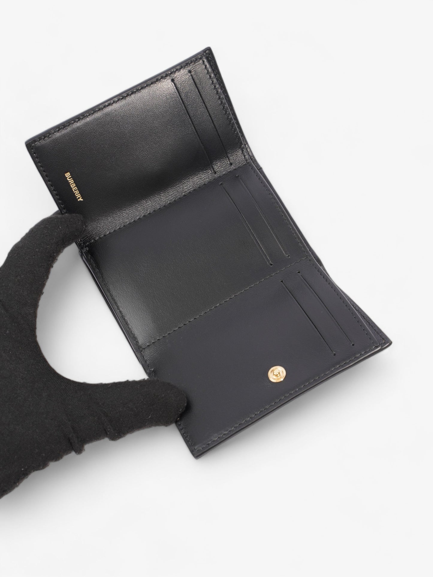 Burberry Lark TB Purse Black Grained Leather