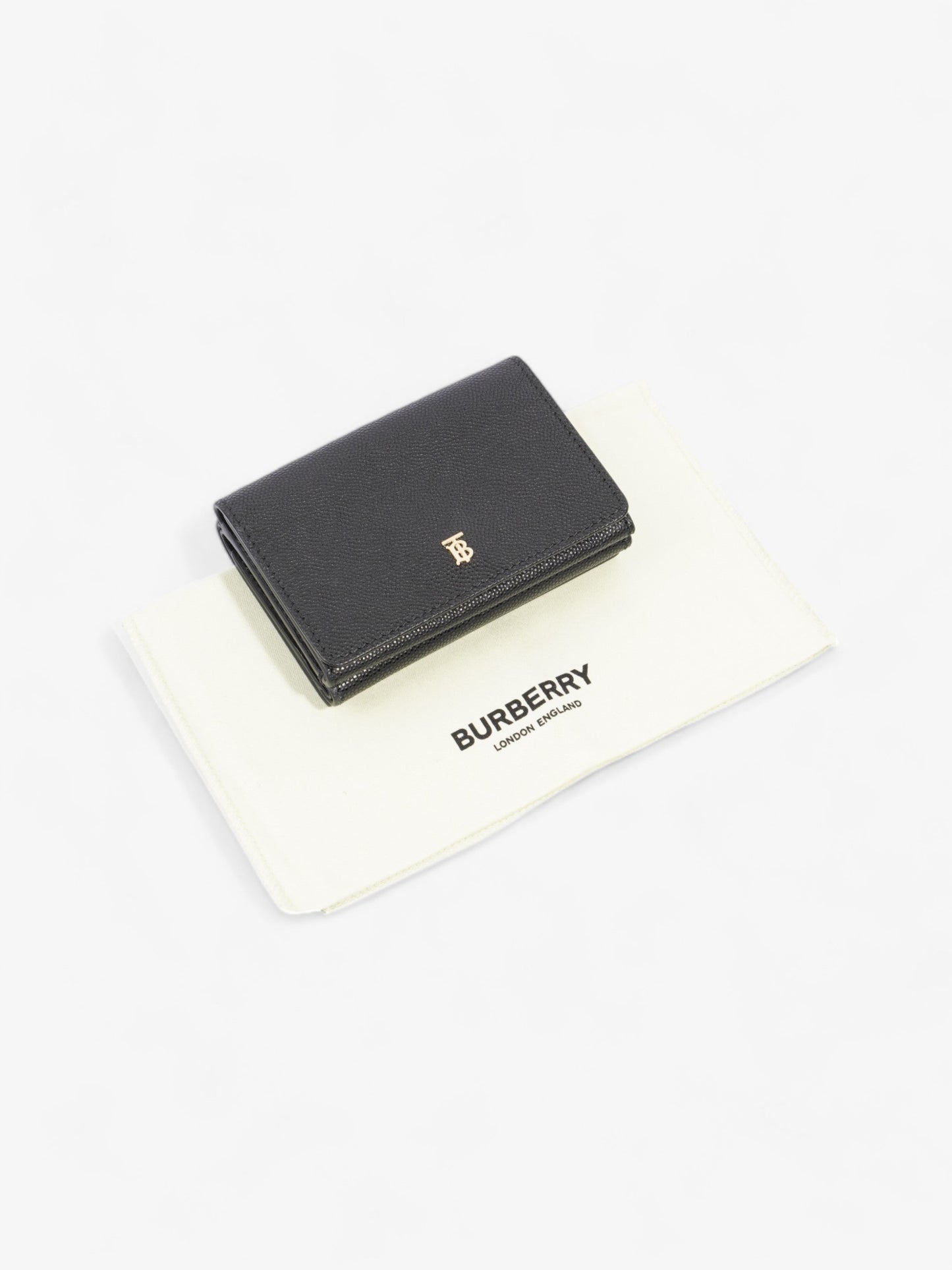 Burberry Lark TB Purse Black Grained Leather