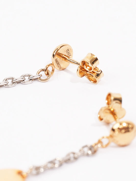 Louis Vuitton Logomania Earrings Silver / Gold Brass