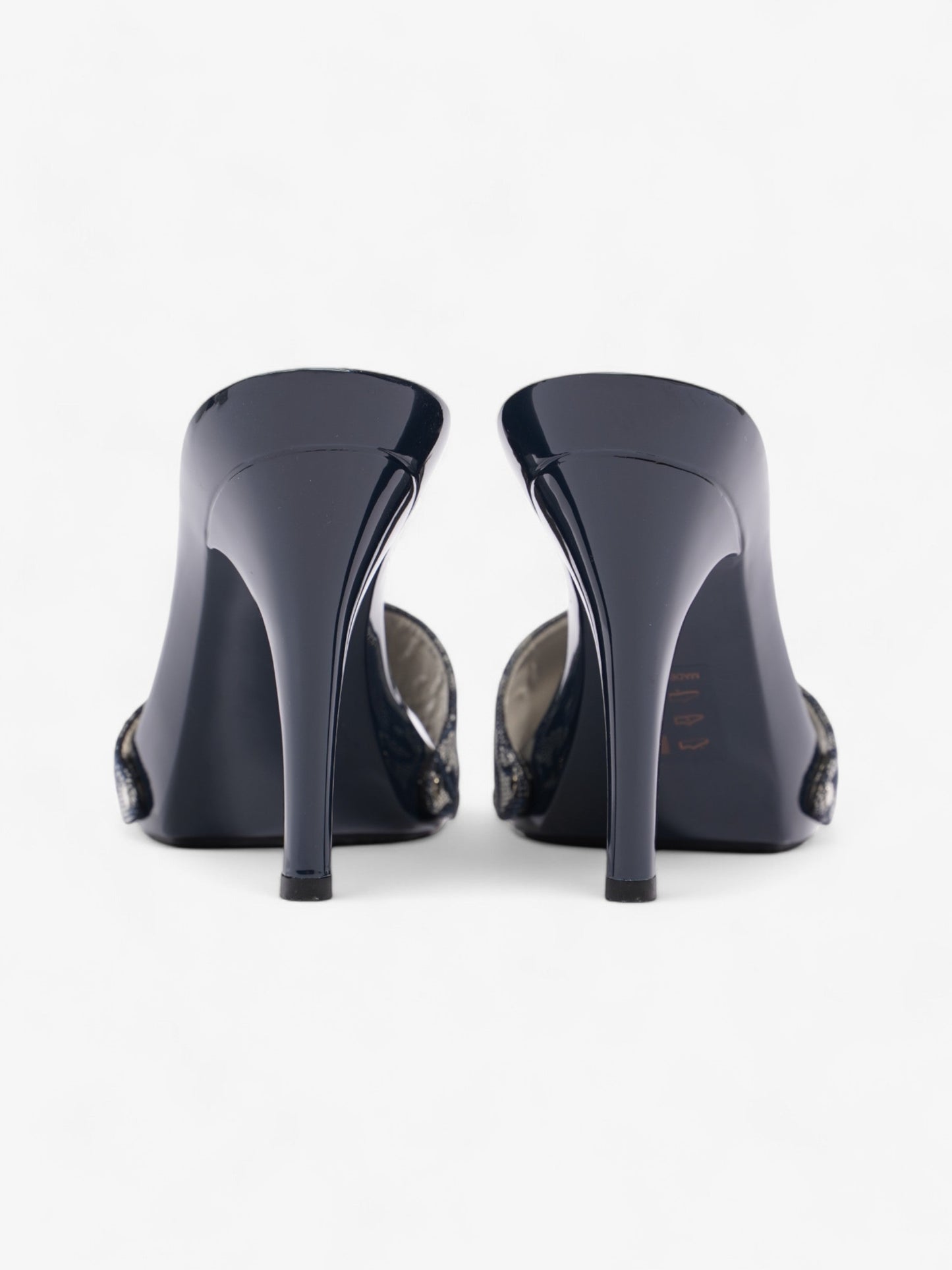 Christian Dior Monogram CD Buckle Heels 80 Navy Monogram Cloth EU 40 UK 7