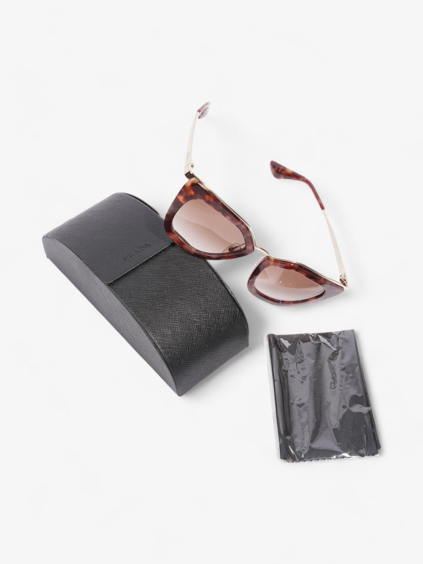 Prada Cat-Eye Sunglasses Brown / Pink / Gold Acetate 140mm