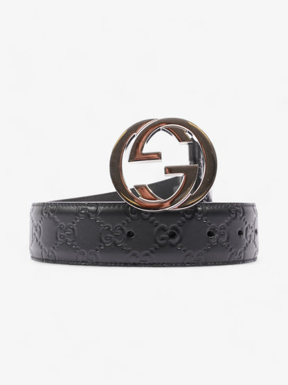 Gucci Wide Belt with Interlocking G Buckle Black Leather 90cm / 36"