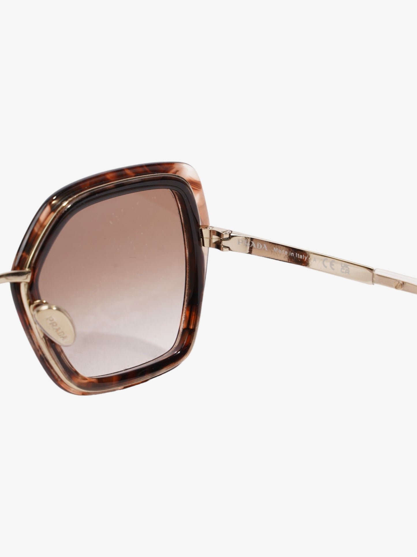 Prada Hexagon Sunglasses Tortoise  Acetate 135mm