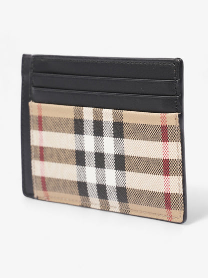 Burberry Check Money Clip Card Case Vintage Check Coated Canvas