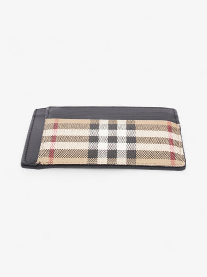 Burberry Check Money Clip Card Case Vintage Check Coated Canvas
