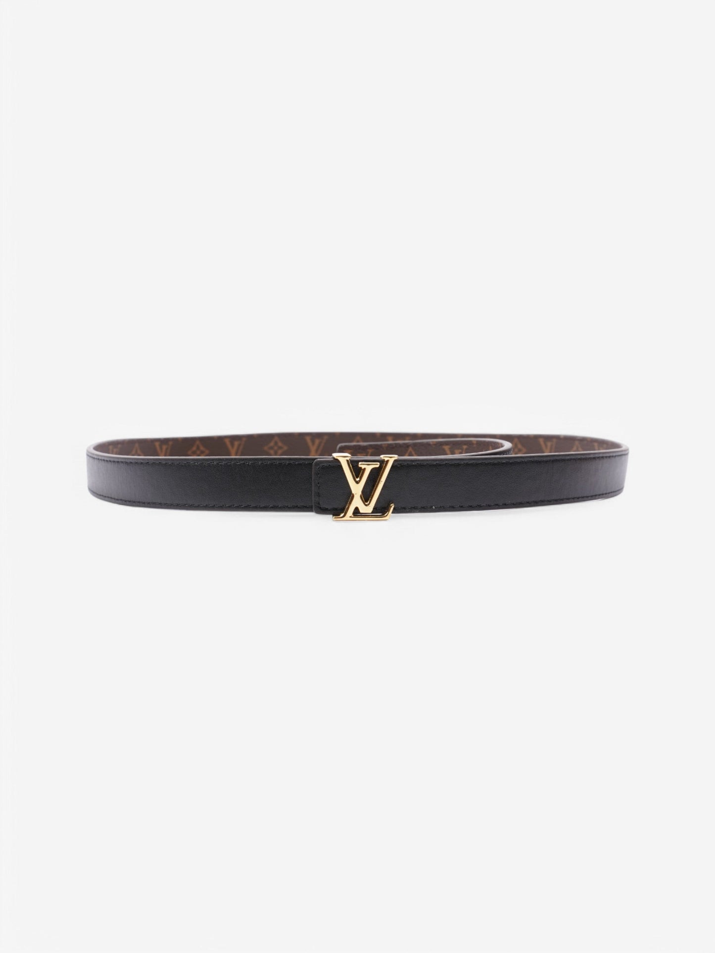 Louis Vuitton LV Iconic Reversible Belt Monogram / Black / Gold Coated Canvas 85cm / 34"