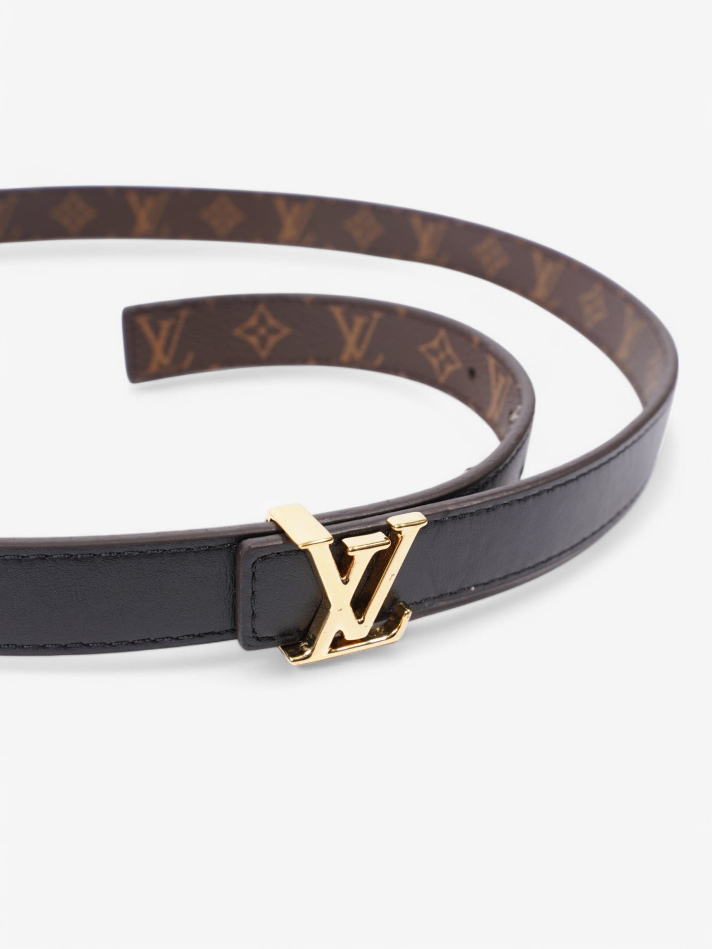 Louis Vuitton LV Iconic Reversible Belt Monogram / Black / Gold Coated Canvas 85cm / 34"