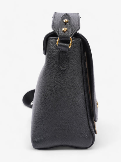 Burberry Note Bag Black / House Check Calfskin Leather Medium