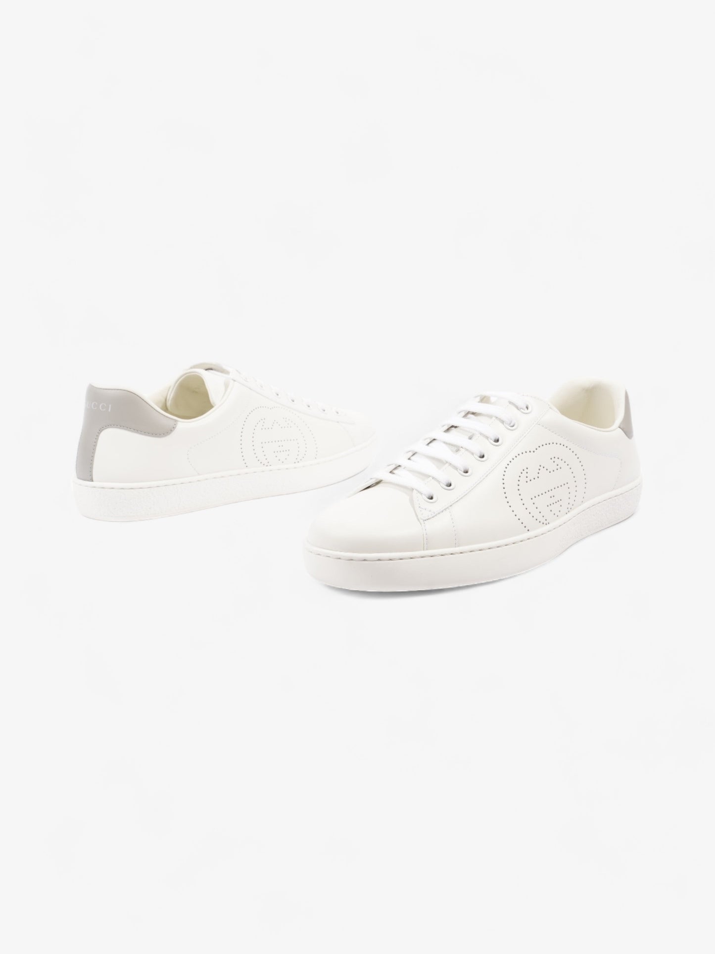Gucci Interlocking G Sneaker White Leather EU 43.5 UK 9.5