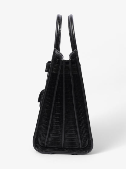 Saint Laurent Sac de Jour Black Crocodile Leather Small