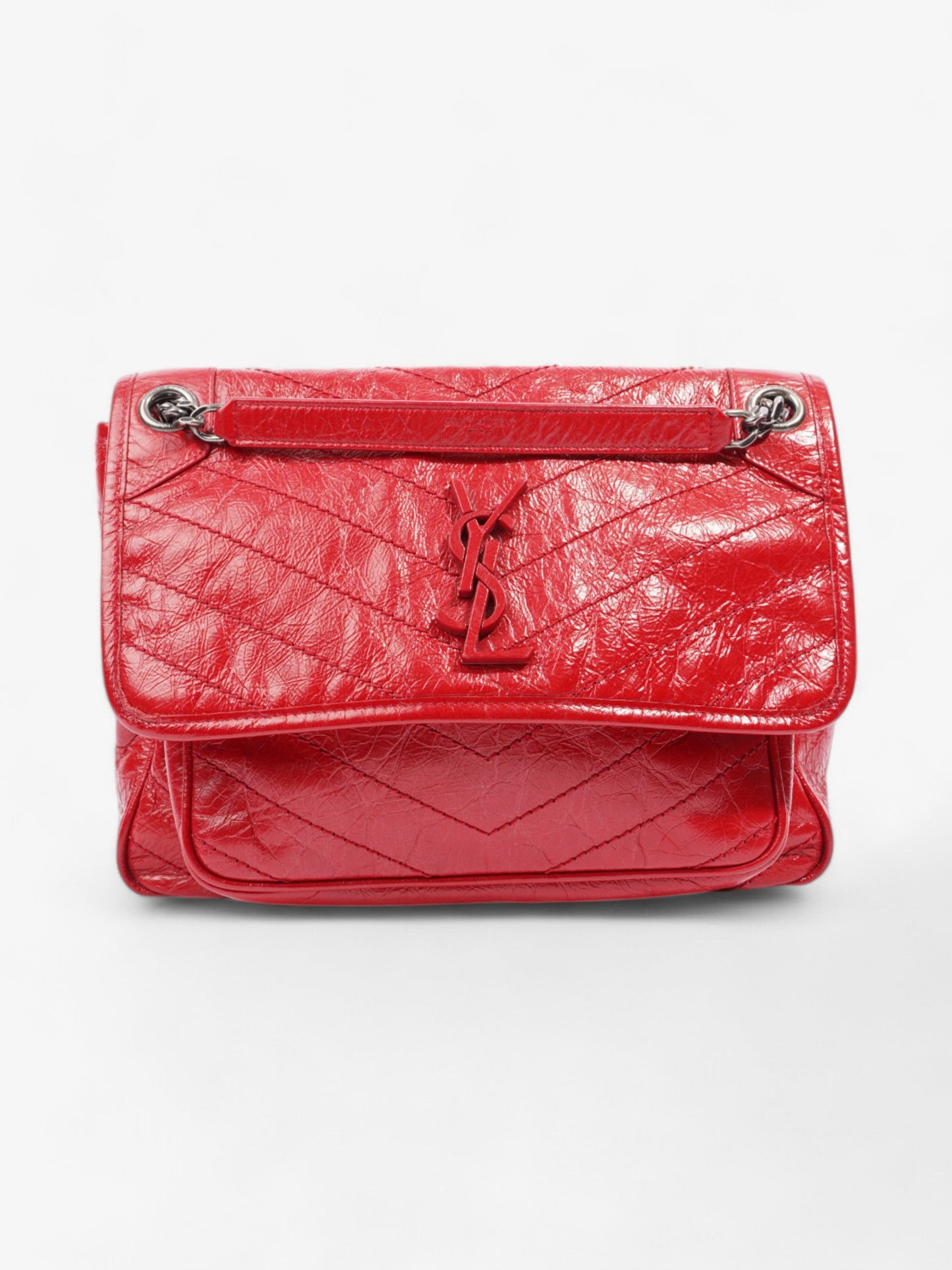 Saint Laurent Niki Red Calfskin Leather Medium