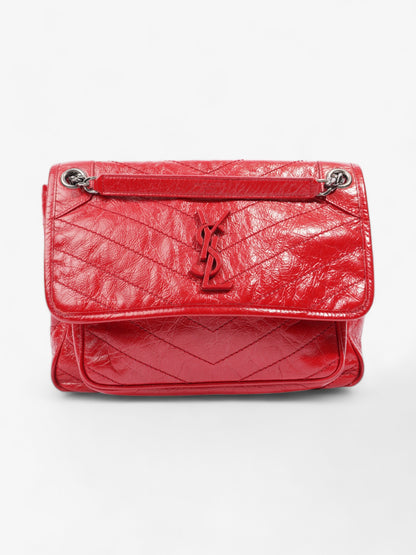 Saint Laurent Niki Red Calfskin Leather Medium