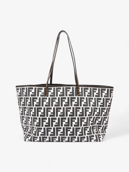 Fendi FF Roll Tote White / Black Canvas