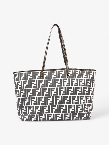 Fendi FF Roll Tote White / Black Canvas