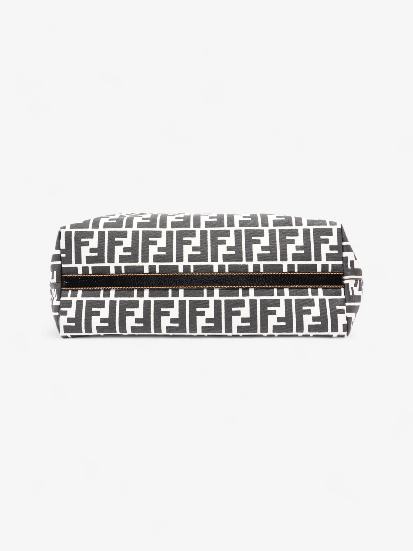 Fendi FF Roll Tote White / Black Canvas