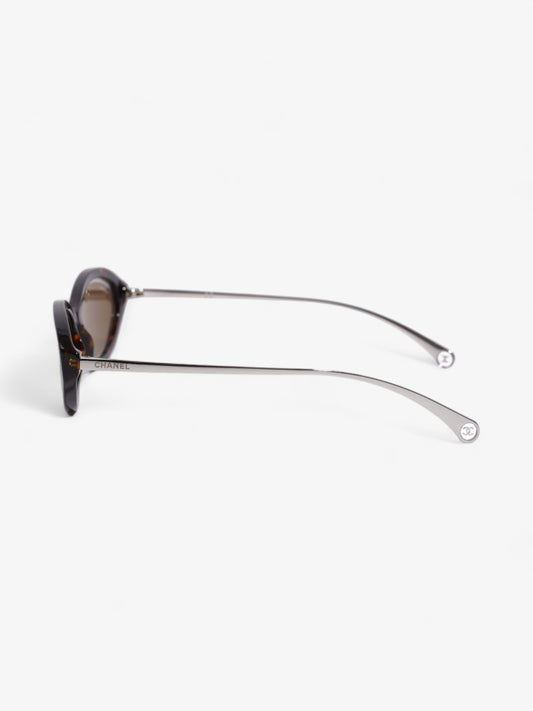 Chanel Oval Sunglasses Dark Tortoise Acetate 140mm