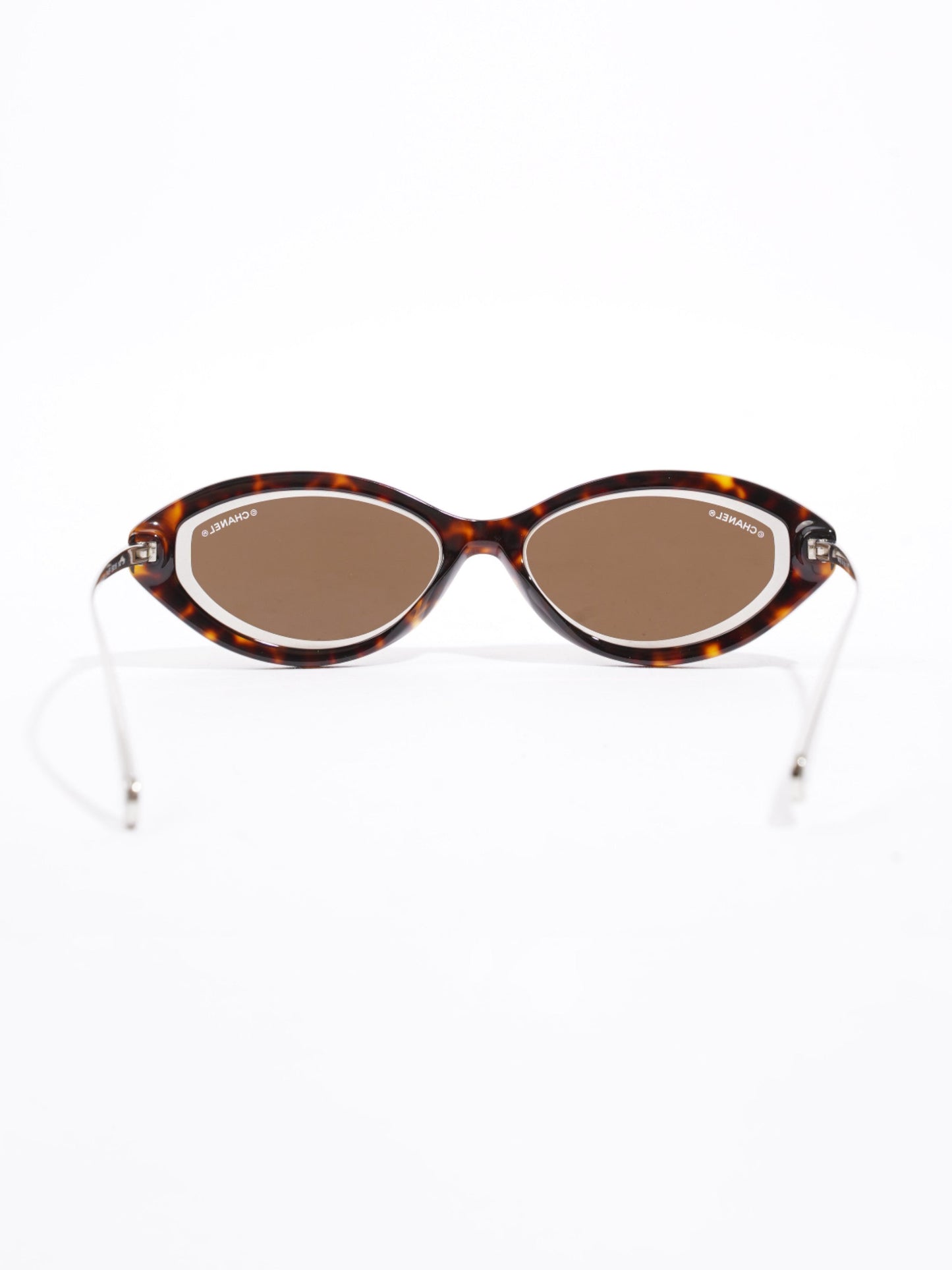 Chanel Oval Sunglasses Dark Tortoise Acetate 140mm