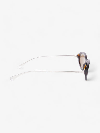 Chanel Oval Sunglasses Dark Tortoise Acetate 140mm